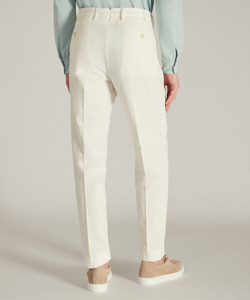 Tapered-fit trousers in certified ice crêpe Chinolino cotton , Incotex | Slowear