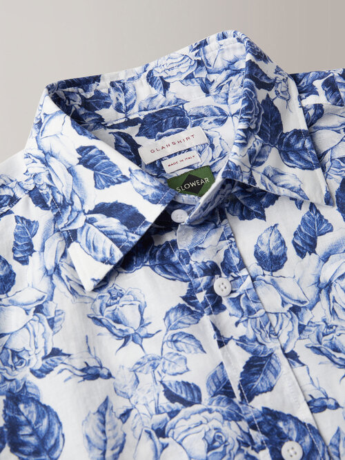 Regular fit shirt in certified lyocell, cotton and linen , Glanshirt | Slowear