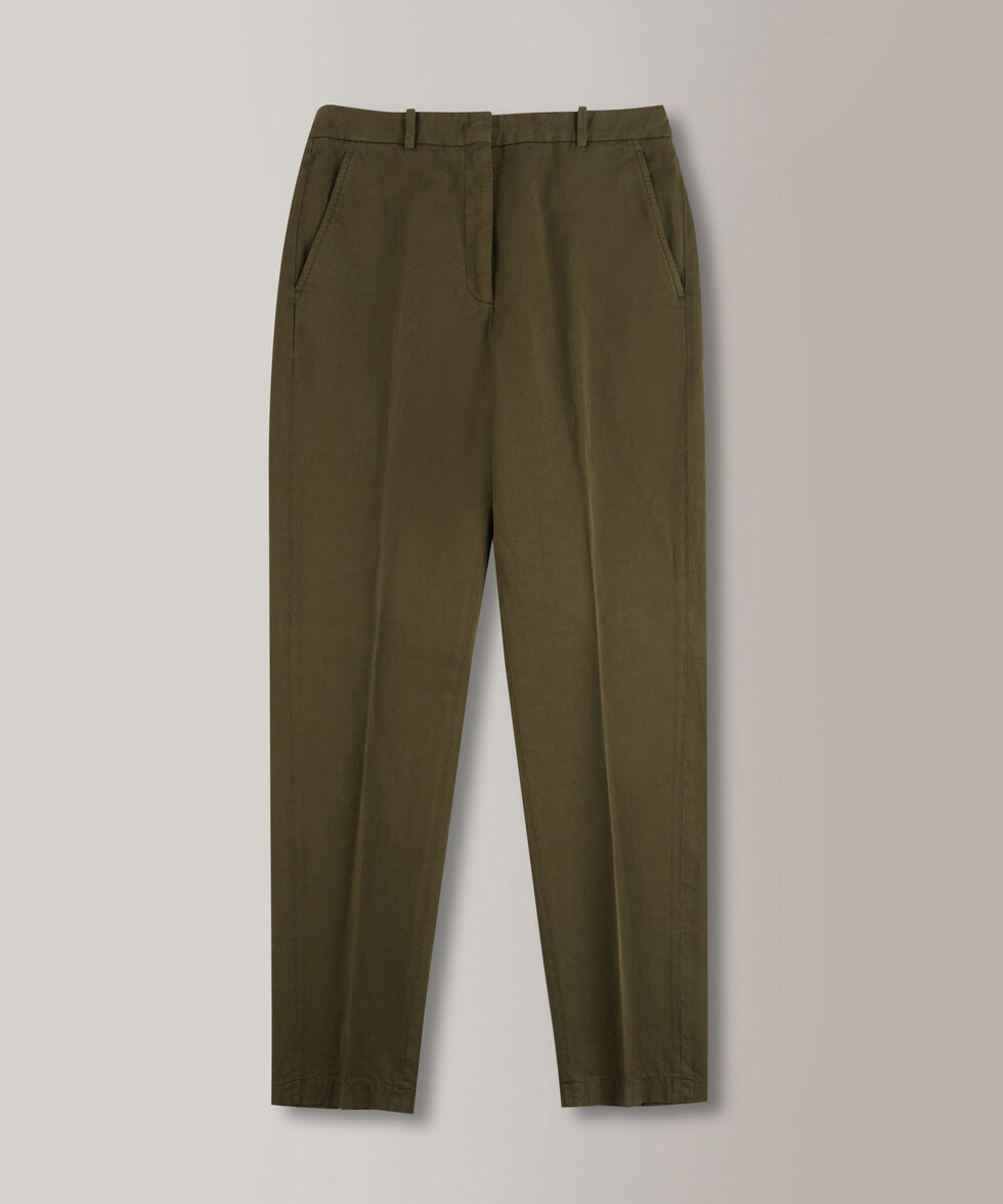 Pantalone regular fit in twill di cotone e lino certificati , Incotex | Slowear