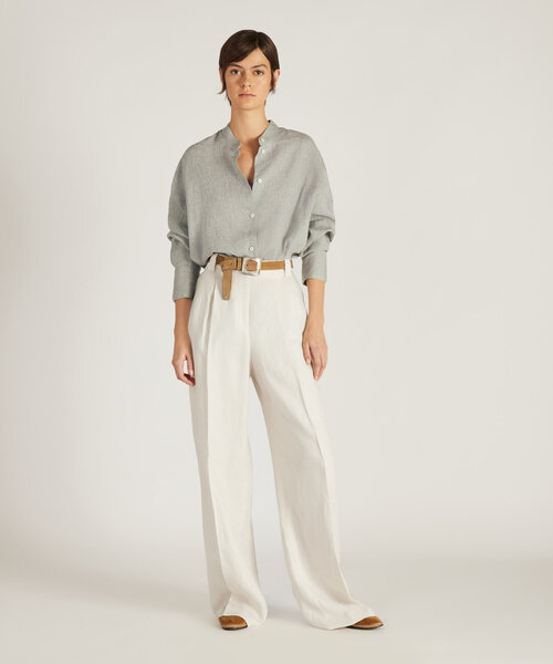 Pantalone wide fit in lino , Incotex | Slowear