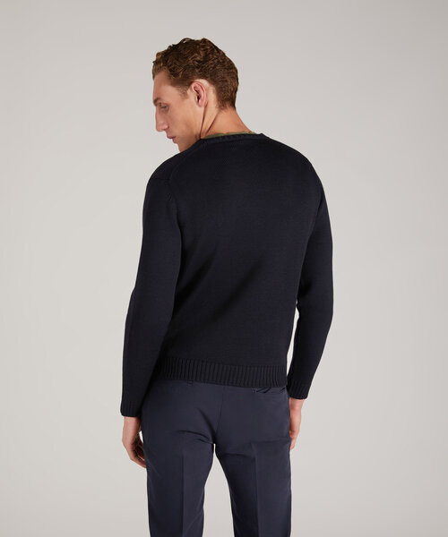 Certified merino wool slim-fit crewneck sweater, Zanone