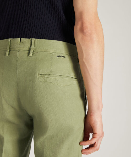 Pantalone slim fit in cotone e lino certificato , Incotex | Slowear