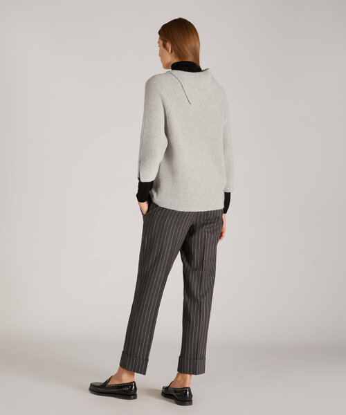 Regular-fit trousers in bi-stretch pinstripe flannel , Incotex | Slowear