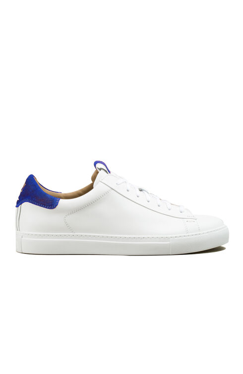 Leather trainers with blue suede details , Officina Slowear | Slowear