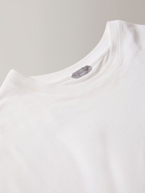 Slim fit long-sleeved T-shirt in organic IceCotton , Zanone | Slowear