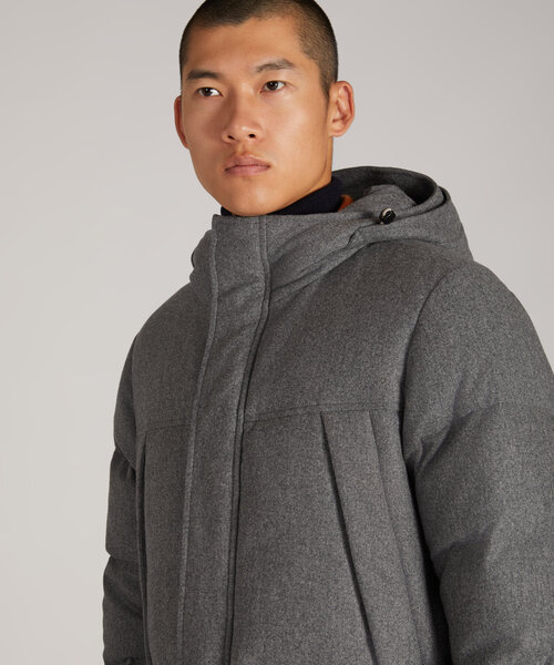 Water-repellent wool comfort fit parka jacket | Montedoro | Slowear US