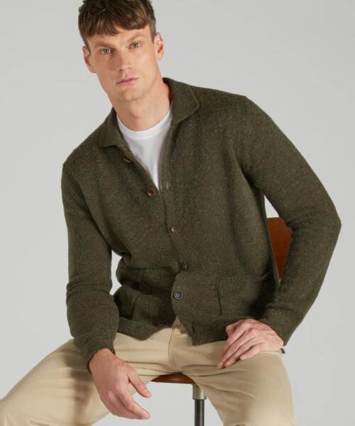 Certified merino wool regular fit bouclé shirt , Zanone | Slowear