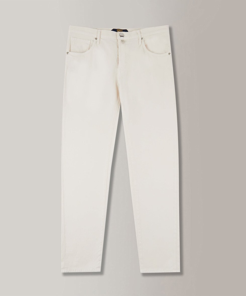 Tapered Fit-Hose mit fünf Taschen aus Baumwolle und Leinen , Incotex Blue Division | Slowear