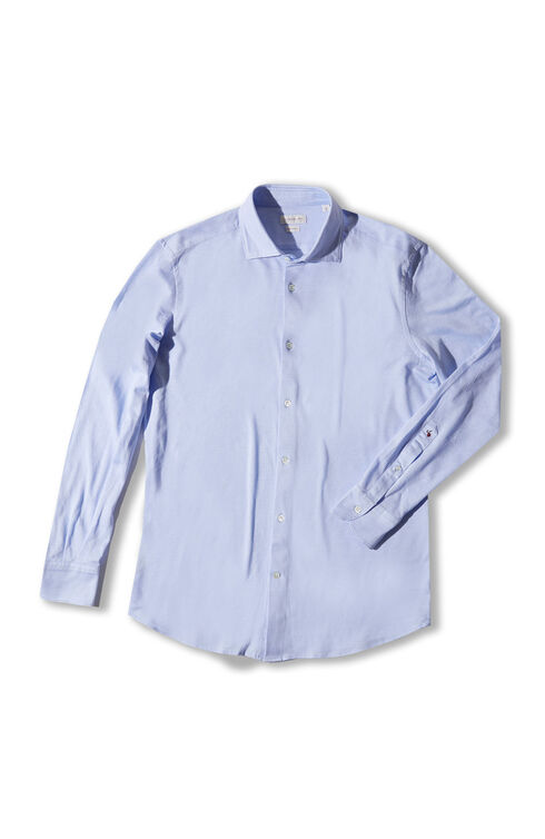 Slim-fit Fil d'Ecosse cotton jersey shirt with French collar , Glanshirt | Slowear