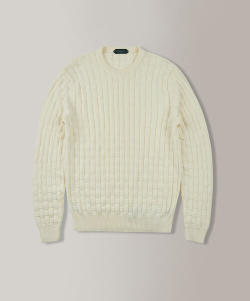 Slim-fit crew neck sweater in certified cotton , Zanone | Slowear