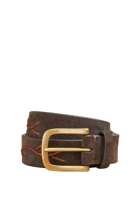 Embroidered suede calfskin belt , Officina Slowear | Slowear