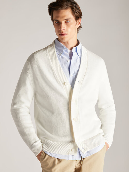 Regular fit cardigan in certified cotton and linen , Zanone | Slowear