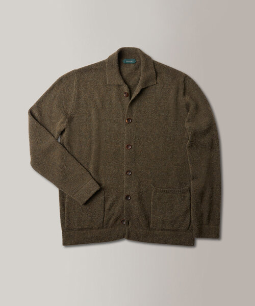 Certified merino wool regular fit bouclé shirt , Zanone | Slowear