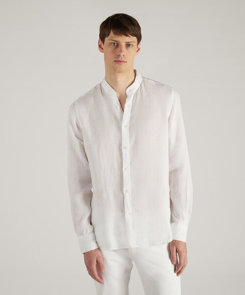 Regular-fit linen shirt , Glanshirt | Slowear