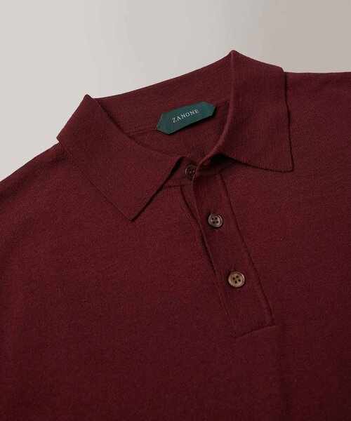 Langärmeliges, schmal geschnittenes Poloshirt aus zertifizierter Flexwool , Zanone | Slowear