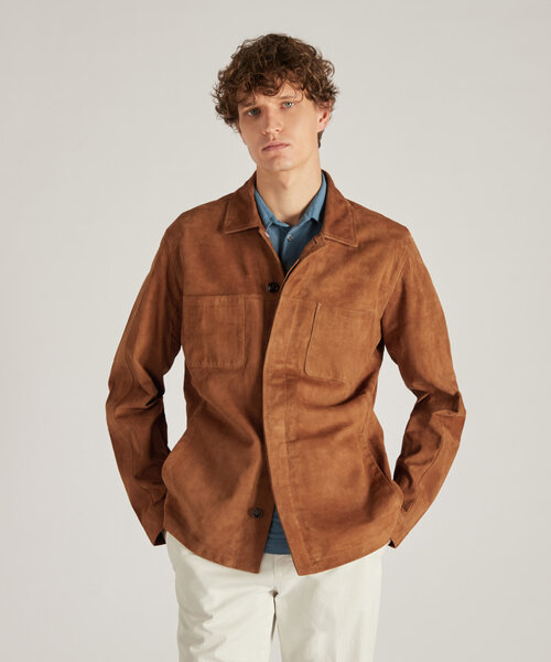 Overshirt relaxed fit in pelle , Montedoro | Slowear