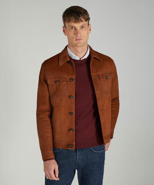 Regular fit suede jacket , Montedoro | Slowear