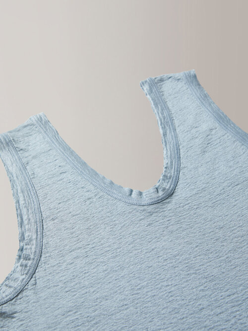 Regular fit vest in certified linen jersey , Slowear Zanone | Slowear