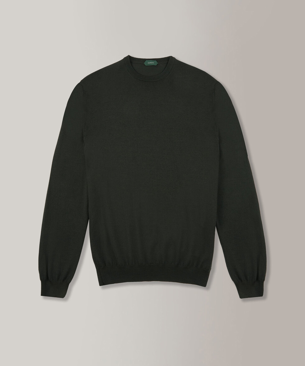 Slim-fit crew-neck sweater in certified Flexwool , Zanone | Slowear
