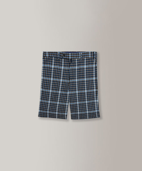 Regular-fit seersucker Bermuda shorts , Incotex | Slowear