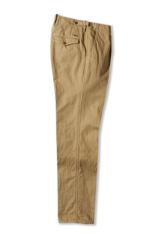 Tapered fit cotton and linen trousers , Incotex - Slacks | Slowear