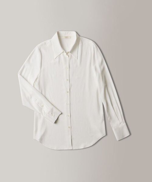 Regular-fit shirt in silk-blend crepe de chine , Slowear Glanshirt | Slowear