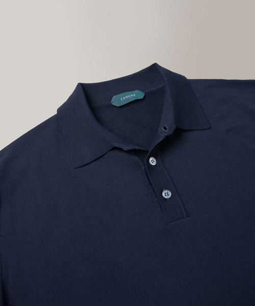 Langärmeliges, schmal geschnittenes Poloshirt aus zertifizierter Flexwool , Zanone | Slowear