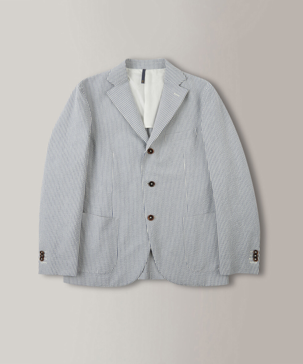 Regular fit seersucker jacket , Montedoro | Slowear