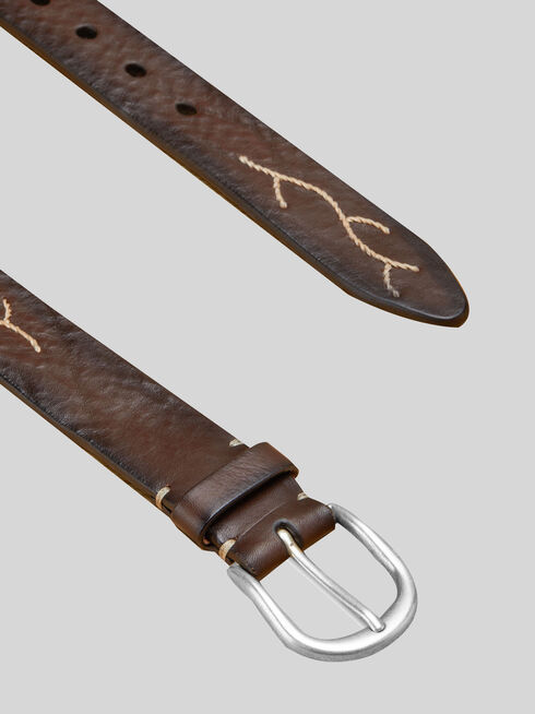 Calf leather belt with embroidery , Officina Slowear | Slowear