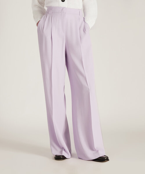 Pantalone wide fit in Crêpe de Chine e seta , Incotex | Slowear