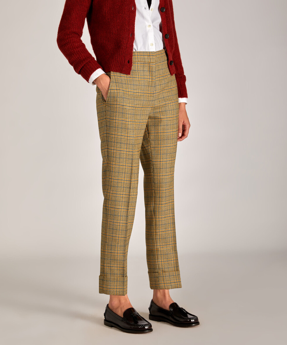 Pantalone regular fit in flanella Principe di Galles certificata , Incotex | Slowear