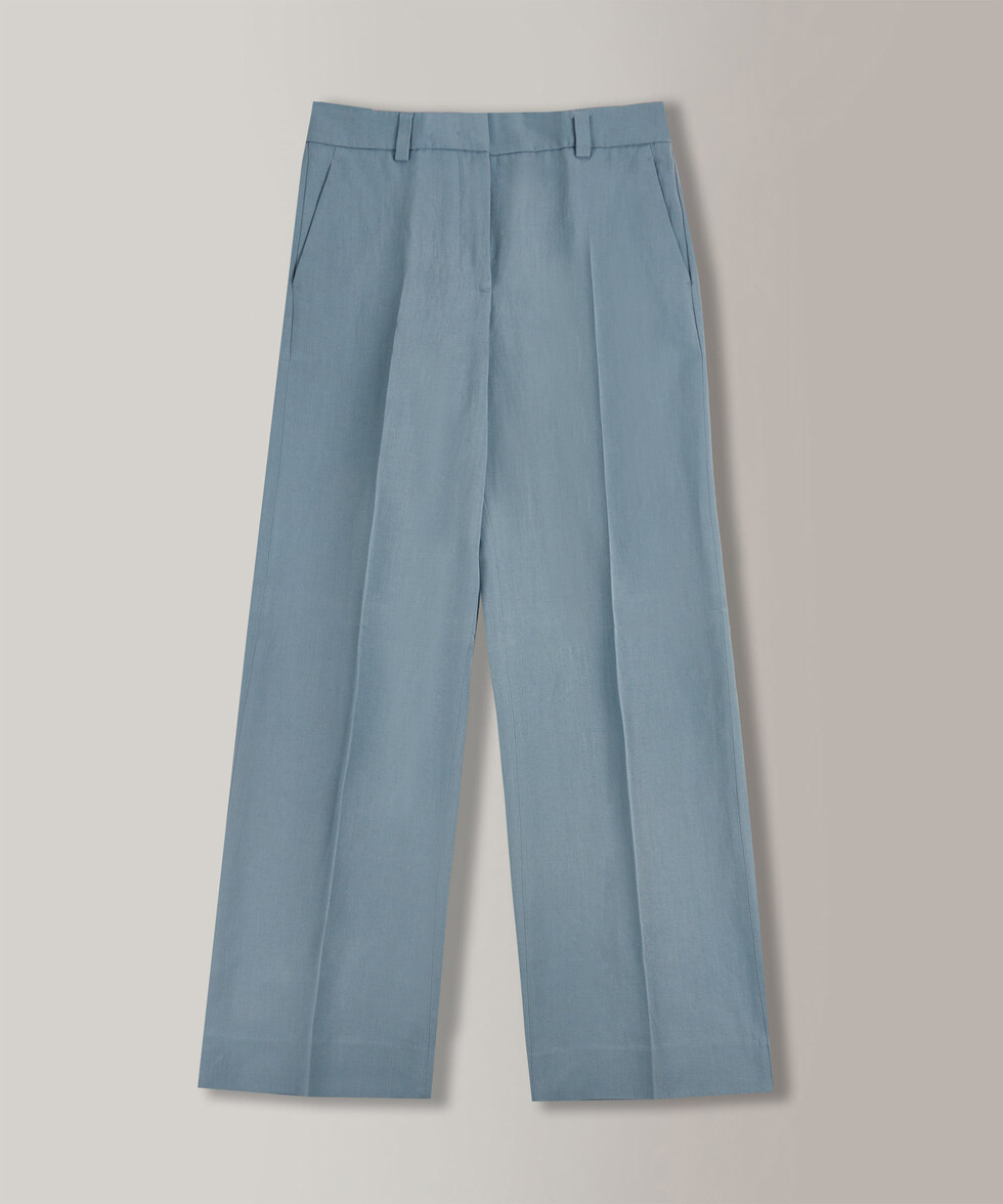 Regular fit trousers in lyocell and linen twill , Incotex | Slowear