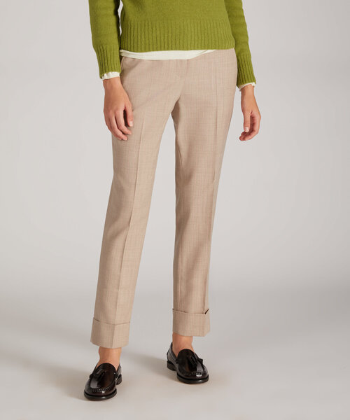 Regular-fit trousers in bi-stretch pinstripe flannel , Incotex | Slowear