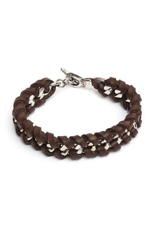 Chain + Braided Leather Bracelet , Officina Slowear | Slowear
