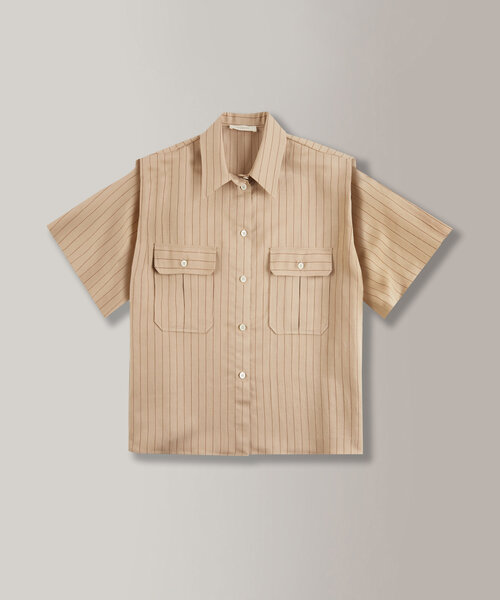 Pinstriped viscose shirt , Glanshirt | Slowear