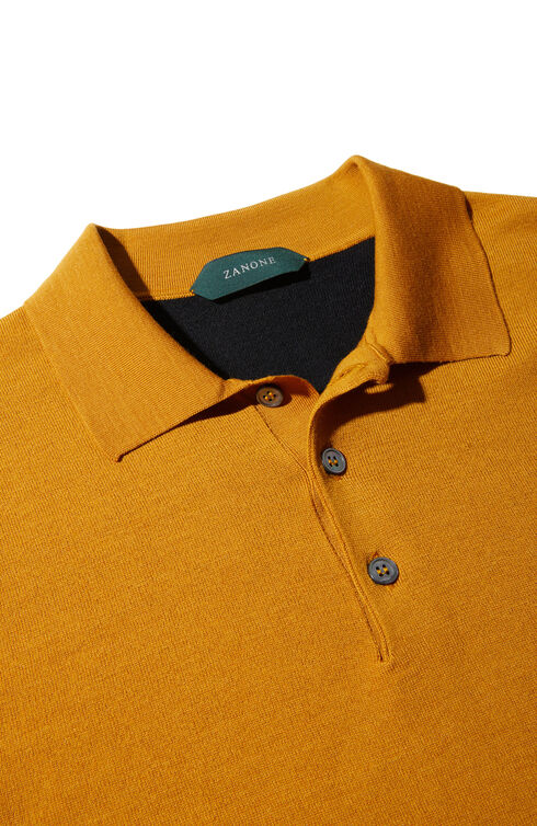 Slim fit Flexwool polo shirt with colour contrast , ZANONE Flexwool | Slowear
