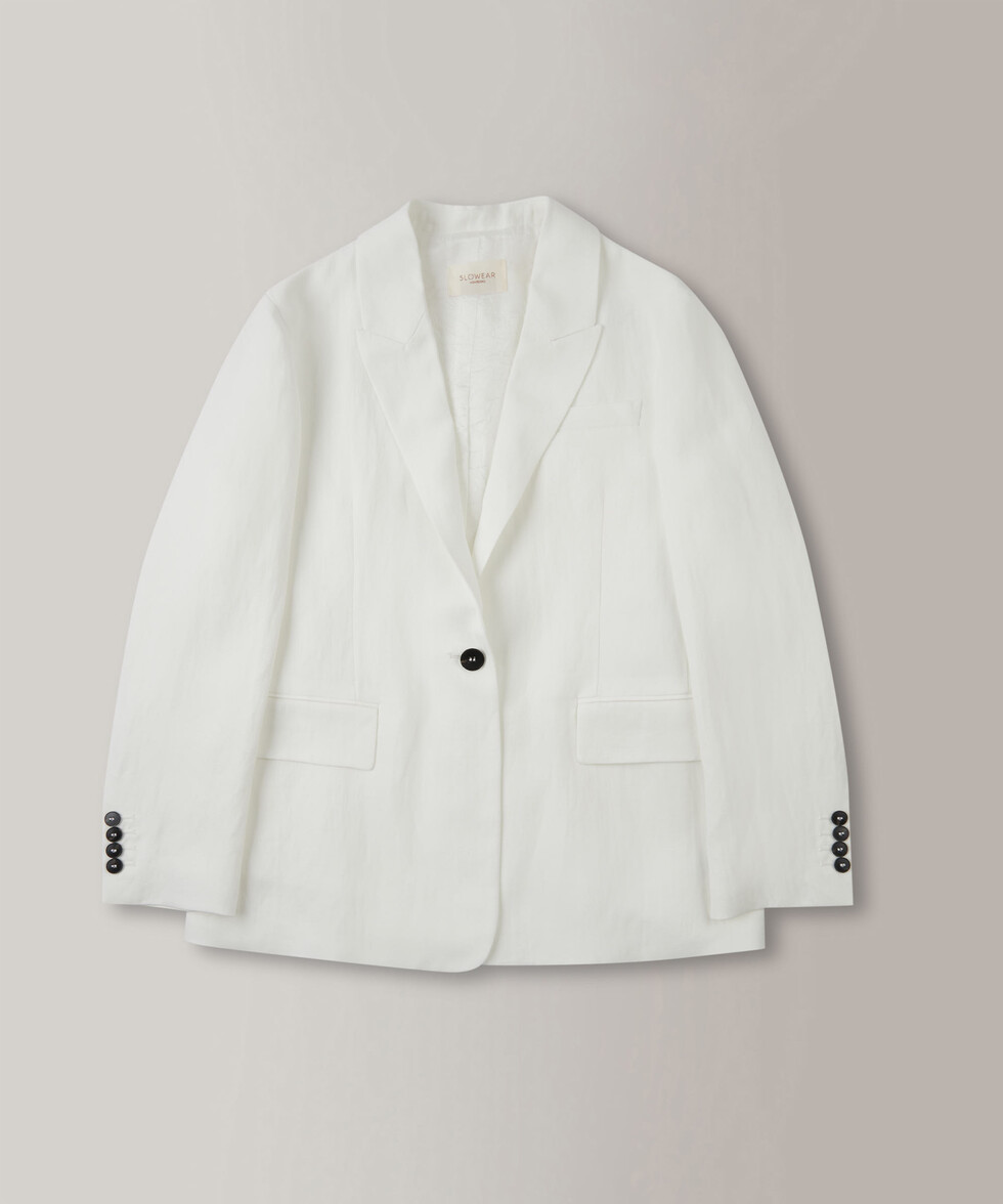 Regular fit jacket in lyocell and linen twill , Montedoro | Slowear