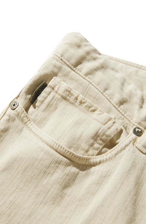 Slim fit five-pocket stretch cotton bull trousers , Indigochino | Slowear