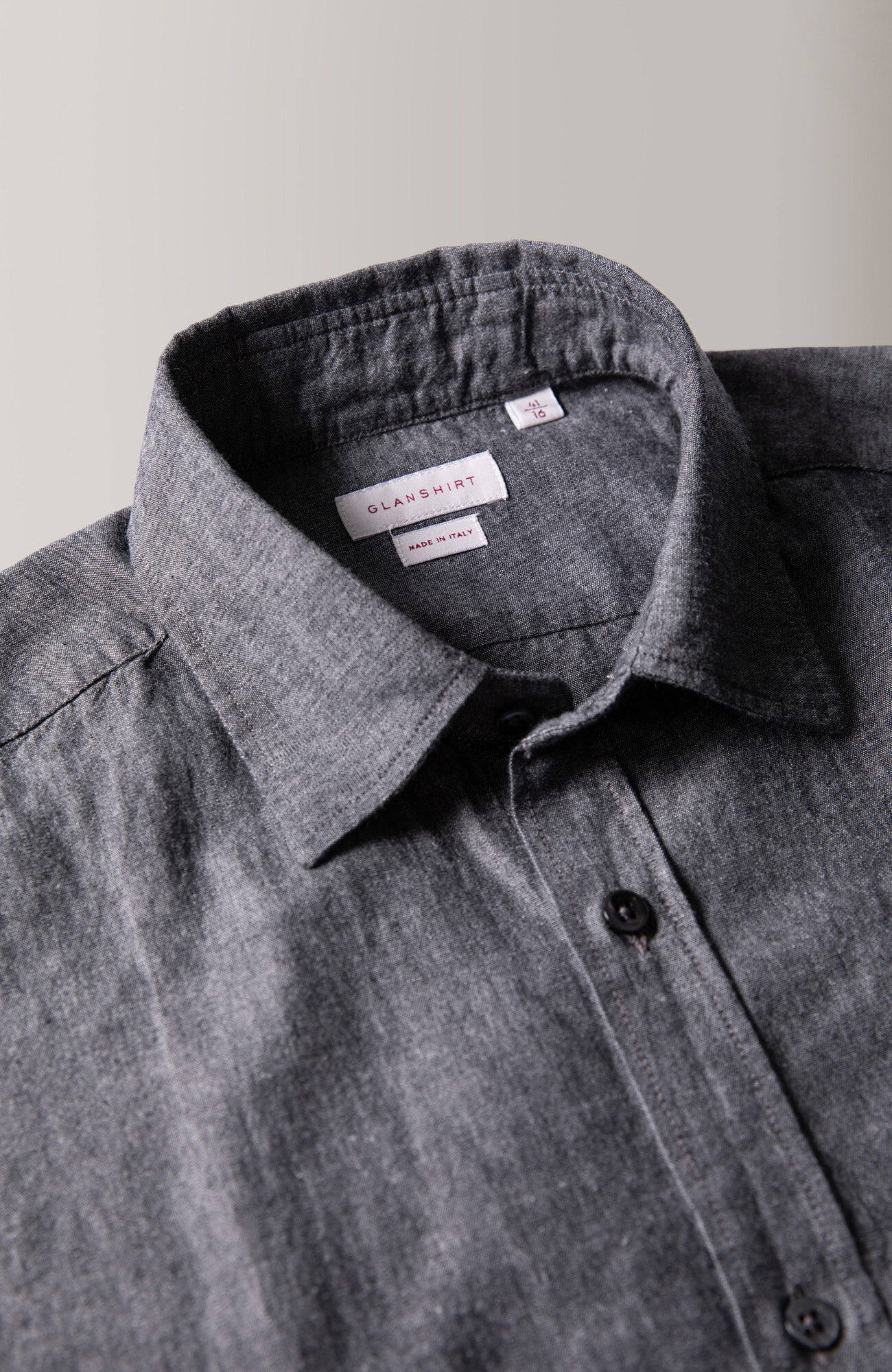 Regular-fit shirt in cotton chambray | Glanshirt | Slowear US