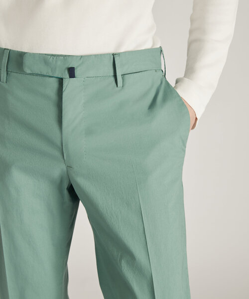 Pantalone slim fit in summer popeline certificato , Incotex | Slowear