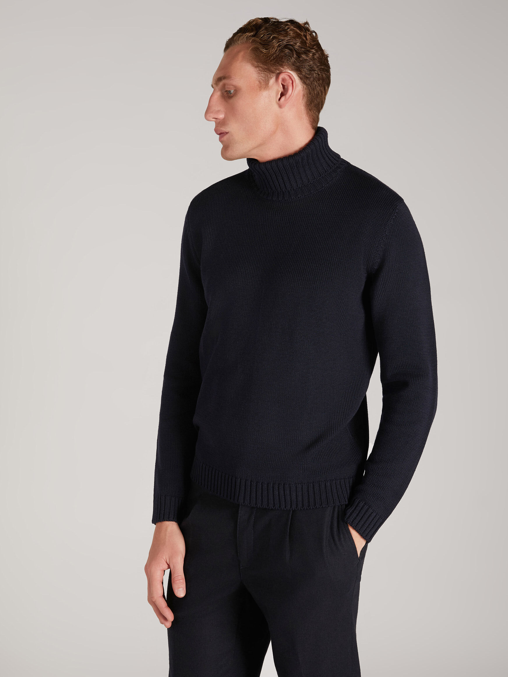 Certified merino wool slim-fit turtleneck sweater