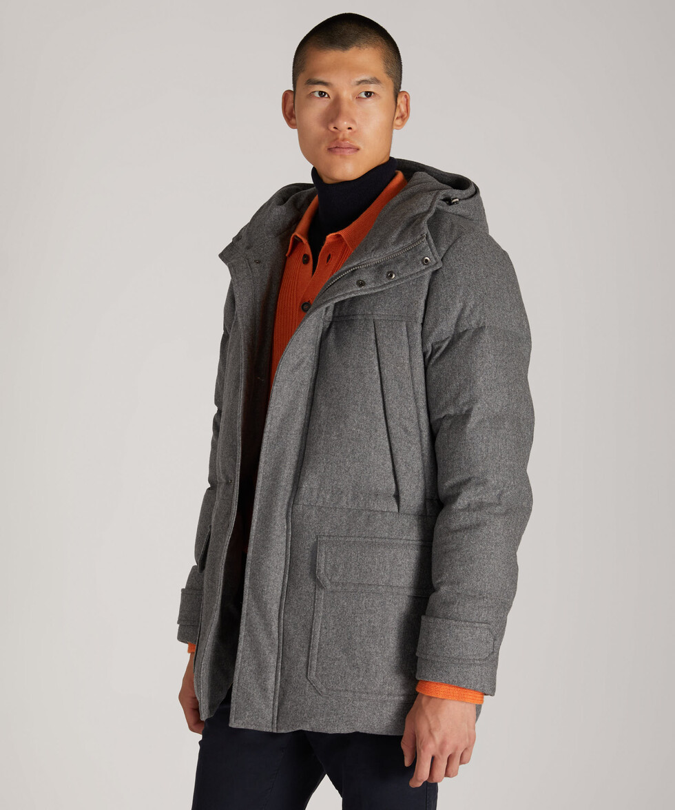Water-repellent wool comfort fit parka jacket , Montedoro | Slowear
