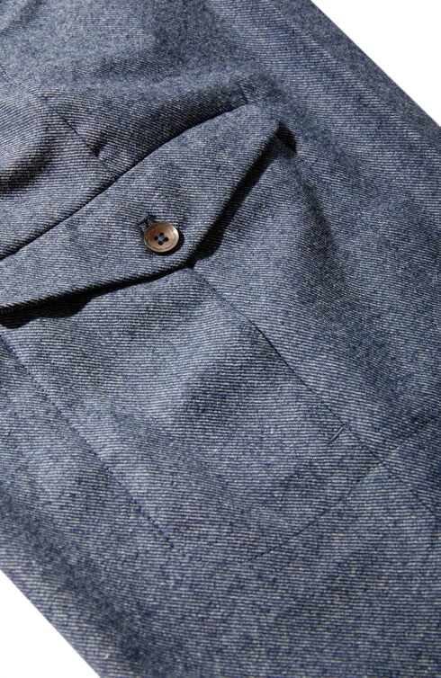 Tapered fit in cargo trousers in cotton twill and bouclé wool , Incotex - Verve | Slowear