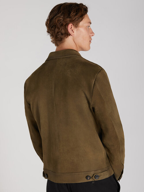 Regular fit suede jacket | Montedoro | Slowear US