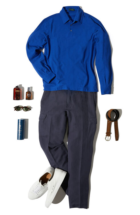 Long-sleeve slim-fit Ice Cotton polo shirt , ZANONE Icecotton | Slowear