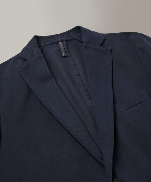 Einreihige, ungefütterte Zwei-Knopf-Jacke aus Baumwolldrill und Kaschmir , Montedoro | Slowear