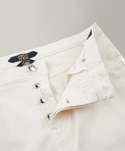 Pantalone cinque tasche tapered fit in cotone e lino , Incotex Blue Division | Slowear