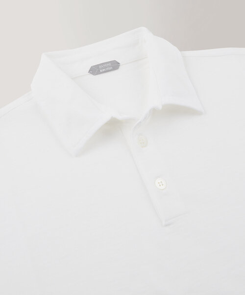 Long-sleeved slim fit polo shirt in organic IceCotton , Zanone | Slowear
