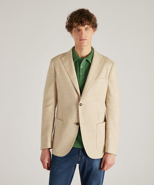 Regular-fit jacket in cotton and linen , Montedoro | Slowear