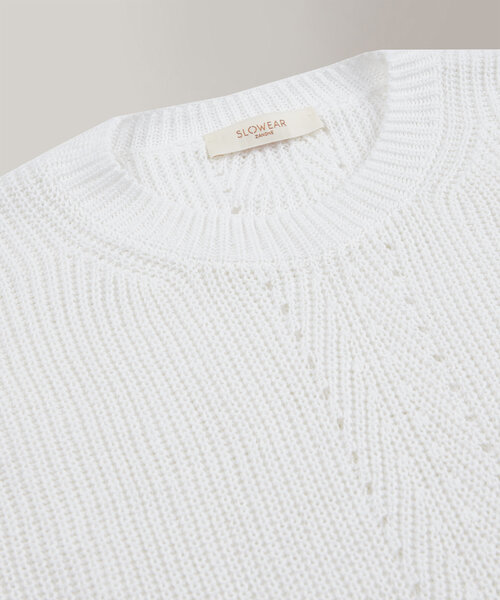 Regular fit certified linen and cotton crewneck jumper , Zanone | Slowear